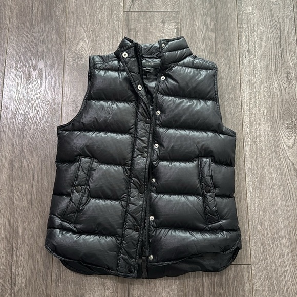 J. Crew Shiny Puffer Down Vest Alhambra black XS - Picture 2 of 6